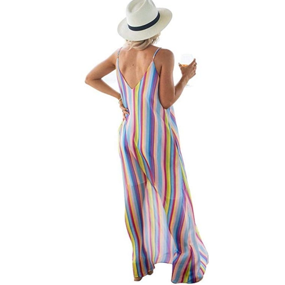 Colorful Striped spaghetti strap maxi dress - Picture 2 of 3